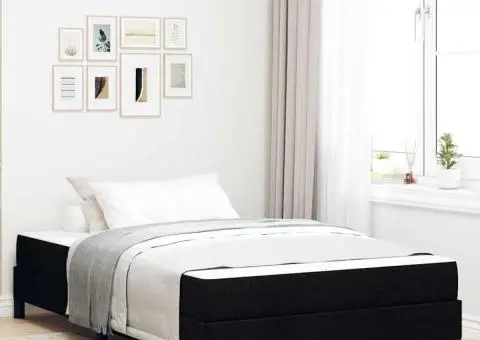 Pat cu arcuri Altele Negru 120 x 200 cm țesătură - 1/5