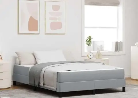 Pat cu arcuri Altele Gri deschis 140 x 190 cm țesătură - 1/5