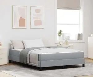 vidaXL Pat cu arcuri Altele Gri deschis 140 x 190 cm țesătură
