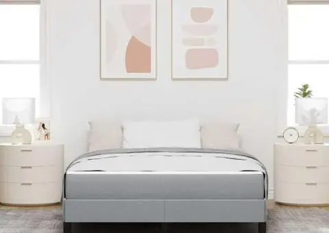 Pat cu arcuri Altele Gri deschis 140 x 190 cm țesătură - 5/5