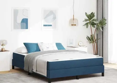 Pat cu arcuri Altele albastru 140 x 190 cm țesătură - 1/5