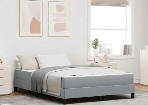 Pat cu arcuri Altele Gri deschis 140 x 200 cm țesătură - 1/5