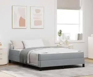 vidaXL Pat cu arcuri Altele Gri deschis 140 x 200 cm țesătură