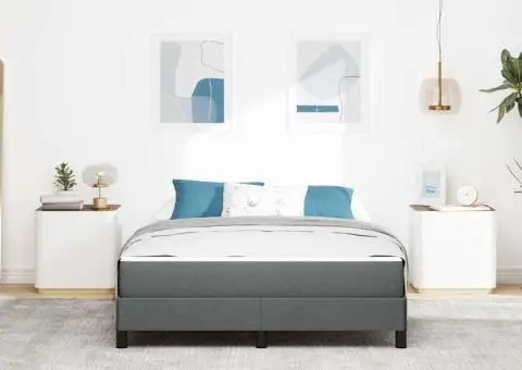 Pat cu arcuri Altele Gri închis 140 x 200 cm țesătură - 5/5