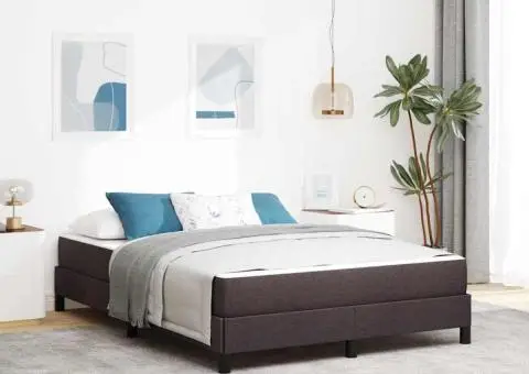 Pat cu arcuri Altele Maro închis 160 x 200 cm țesătură - 1/5