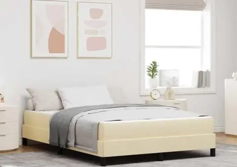 Pat cu arcuri Altele Crem 160 x 200 cm țesătură - 1/5