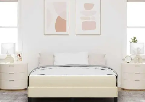 Pat cu arcuri Altele Crem 160 x 200 cm țesătură - 5/5