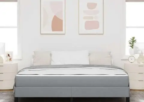 Pat cu arcuri Altele Gri deschis 180 x 200 cm țesătură - 5/5