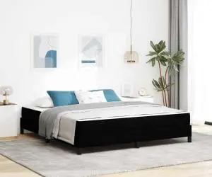 vidaXL Pat cu arcuri Altele Negru 180 x 200 cm țesătură