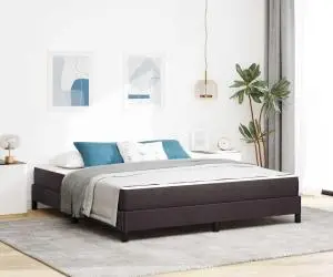 vidaXL Pat cu arcuri Altele Maro închis 180 x 200 cm țesătură