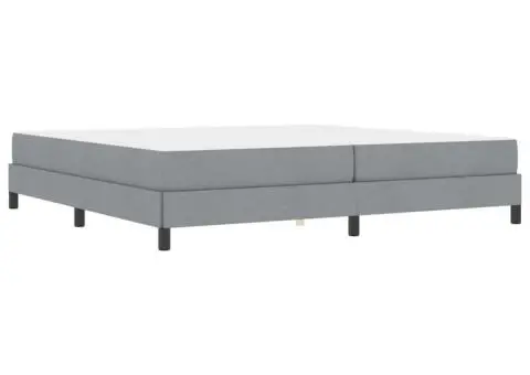 Pat cu arcuri Altele Gri deschis 200 x 200 cm țesătură - 2/5