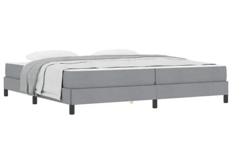 Pat cu arcuri Altele Gri deschis 200 x 200 cm țesătură - 3/5