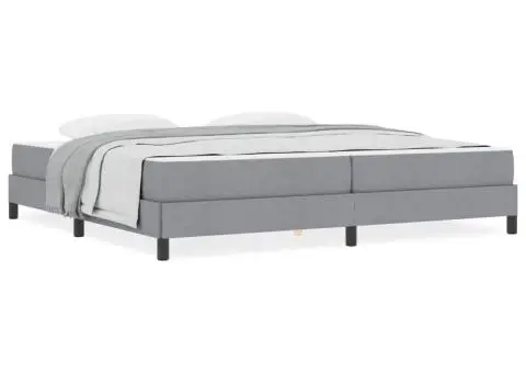 Pat cu arcuri Altele Gri deschis 200 x 200 cm țesătură - 4/5