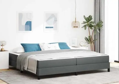 Pat cu arcuri Altele Gri închis 200 x 200 cm țesătură - 1/5