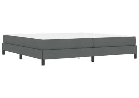 Pat cu arcuri Altele Gri închis 200 x 200 cm țesătură - 2/5