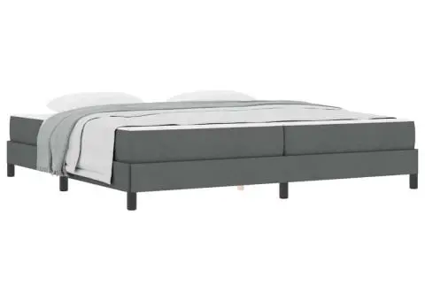 Pat cu arcuri Altele Gri închis 200 x 200 cm țesătură - 3/5