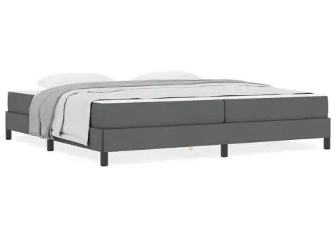 Pat cu arcuri Altele Gri închis 200 x 200 cm țesătură - 4/5