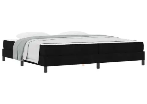 Pat cu arcuri Altele Negru 200 x 200 cm țesătură - 3/5