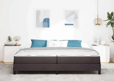 Pat cu arcuri Altele Maro închis 200 x 200 cm țesătură - 5/5