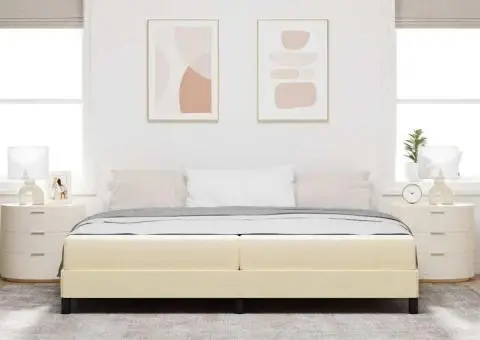 Pat cu arcuri Altele Crem 200 x 200 cm țesătură - 5/5