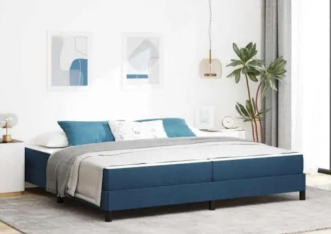 Pat cu arcuri Altele albastru 200 x 200 cm țesătură - 1/5