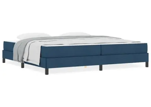 Pat cu arcuri Altele albastru 200 x 200 cm țesătură - 4/5