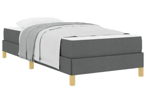 Pat cu arcuri Taupe, Maro 80 x 200 cm Țesătură, Lemn Ingineresc - 3/5