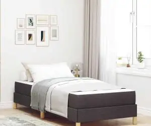 vidaXL Pat cu arcuri Maro 80 x 200 cm Țesătură, Lemn Ingineresc