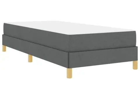 Pat cu arcuri Taupe, Maro 90 x 190 cm Țesătură, Lemn Ingineresc - 2/5