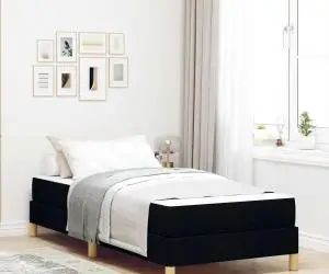 vidaXL Pat cu arcuri Negru, Marron 90 x 190 cm