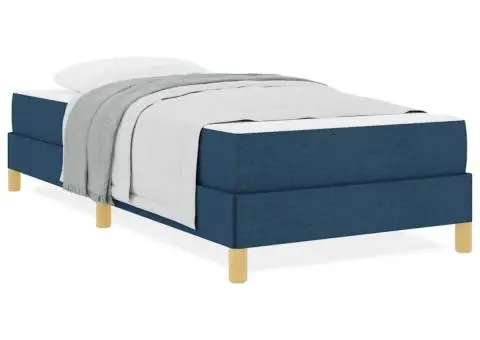 Pat cu arcuri Taupe, Maro 90 x 190 cm Țesătură, Lemn Ingineresc - 4/5