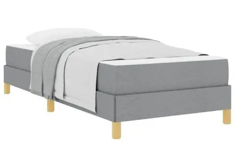 Pat cu arcuri Taupe, Maro 90 x 200 cm Țesătură, Lemn Ingineresc - 3/5