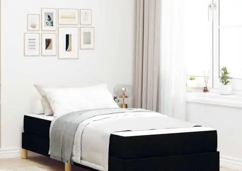 Pat cu arcuri Negru, Marron 90 x 200 cm - 1/5