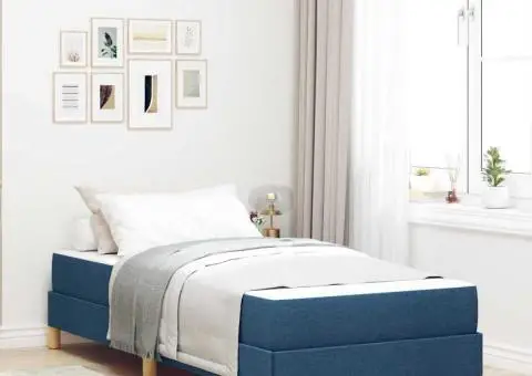 Pat cu arcuri Taupe, Maro 90 x 200 cm Țesătură, Lemn Ingineresc - 1/5