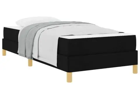 Pat cu arcuri Negru, Marron 100 x 200 cm - 3/5