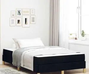 vidaXL Pat cu arcuri Negru, Marron 120 x 190 cm
