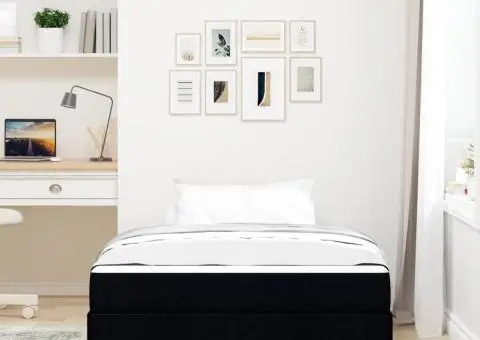 Pat cu arcuri Negru, Marron 120 x 190 cm - 5/5