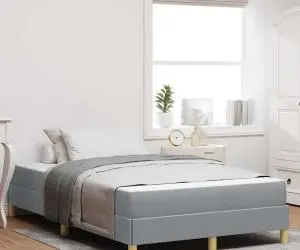 vidaXL Pat cu arcuri Taupe, Maro 120 x 200 cm
