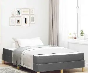 vidaXL Pat cu arcuri Taupe, Maro 120 x 200 cm
