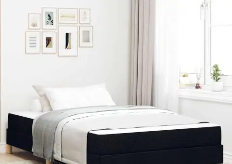 Pat cu arcuri Negru, Marron 120 x 200 cm - 1/5