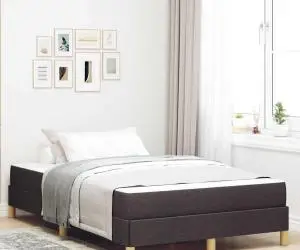 vidaXL Pat cu arcuri Maro 120 x 200 cm Țesătură, Lemn Ingineresc