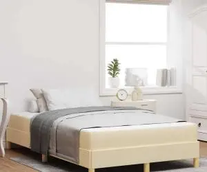 vidaXL Pat cu arcuri Crema, Marron 120 x 200 cm