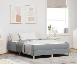 vidaXL Pat cu arcuri Taupe, Maro 140 x 190 cm