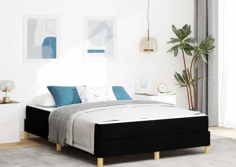 Pat cu arcuri Negru, Marron 140 x 200 cm - 1/5