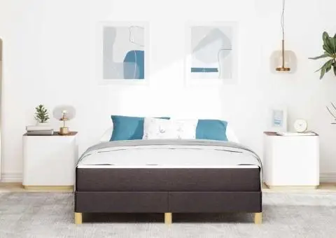 Pat cu arcuri Maro 160 x 200 cm Țesătură, Lemn Ingineresc - 5/5