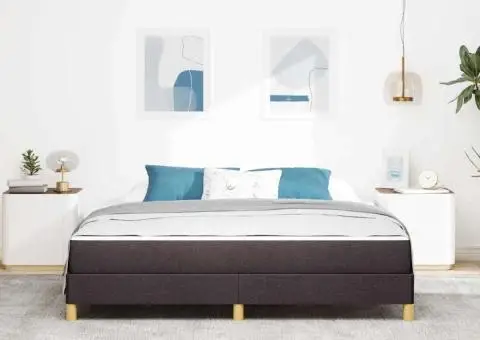 Pat cu arcuri Maro 180 x 200 cm Țesătură, Lemn Ingineresc - 5/5