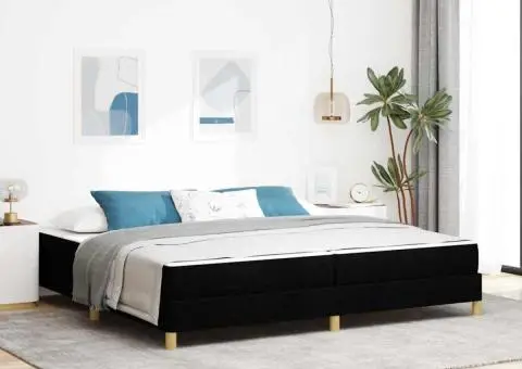 Pat cu arcuri Negru, Marron 200 x 200 cm - 1/5