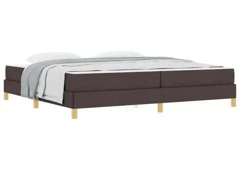 Pat cu arcuri Maro 200 x 200 cm Țesătură, Lemn Ingineresc - 3/5