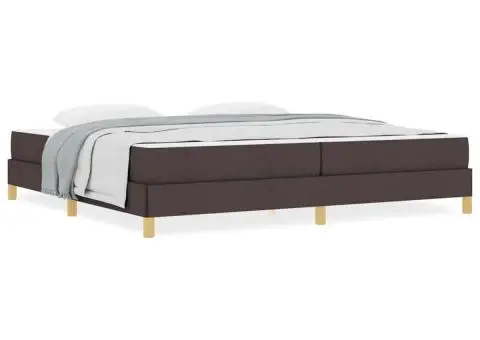 Pat cu arcuri Maro 200 x 200 cm Țesătură, Lemn Ingineresc - 4/5