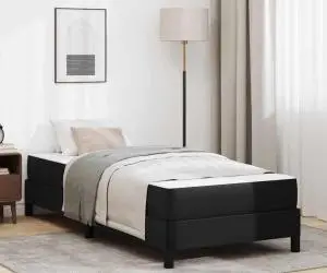 vidaXL Pat Altele Negru 90 x 200 cm Piele artificială